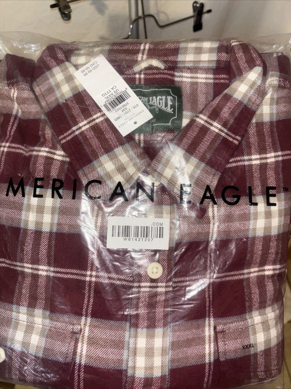 American Eagle Outfitters Button-Down Shirt Fannel Plaid XXXL